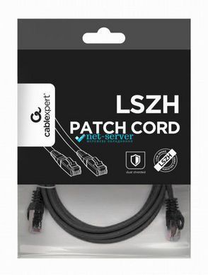 Фото Патч-корд сетевой S/STP Cat 6а Cablexpert PP6A-LSZHCU-BK-1.5M, 1.5 м, черный, RJ45-RJ45, литой, 50u &ndash; купить с доставкой по Украине в интернет-магазине Net-server
