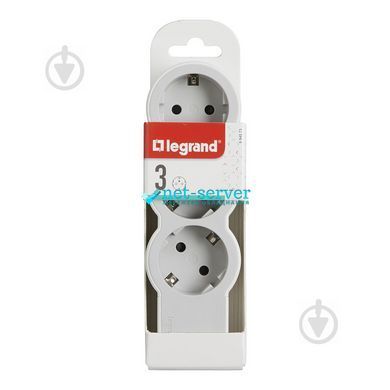 Фото Сетевой фильтр на 3 розетки STANDART, 16 А, без кабеля бело-cерый Legrand 694573 &ndash; купить с доставкой по Украине в интернет-магазине Net-server
