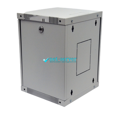 Шкаф серверный настенный 10", 12U, 640х320х300мм (В*Ш*Г), разборной, серый, UA-ШТК-12U-GR
