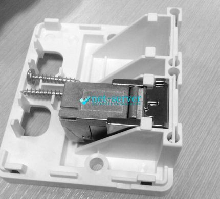 Wall socket for 2 modules RJ45/RJ12, Keystone, Corning CAXCSE-U0201-C001