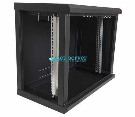 Photo of Wall cabinet 19", 9U, W600xD500xH503, collapsible, economy, glass, black ES-E950B &ndash; buy online with delivery across Ukraine at Net-server