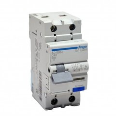 Differential circuit breaker 1 + N, 40A, 30mA, C, 6 KA, A, 2m, Hager AD990J