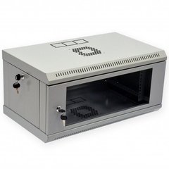 Шкаф серверный настенный 19", 4U, 284х600х350мм (В*Ш*Г), разборной, серый, UA-MGSWL435G