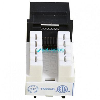 Фото Модуль RJ45, Keystone, UTP, cat.6, 110, W - 16.6 мм, EPNew 6KTVM-U0BK &ndash; купить с доставкой по Украине в интернет-магазине Net-server