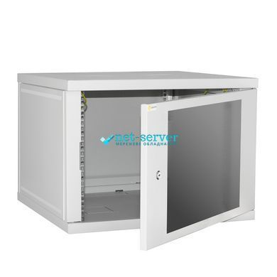 Фото Серверна шафа IP 19" 9U 600x600 розбірна, загартоване скло, сіра &ndash; купити з доставкою по Україні в інтернет-магазині Net-server