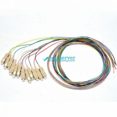 Set of colored pigtails SC/UPC, MM(OM3), 1.5m, 12 fibers PG-1.5SC(MM)(FW)E-K12
