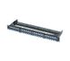 Network patch panel 19", 48 ports, 1U, cat.6A, FTP, with cable organizer, Corning steel CAXASV-04808-C002