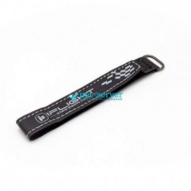 Стяжка-липучка кожаная для аккумулятора Lipo-батареи 300x20 мм, многоразовая, с металлическим кольцом черный iFlight UA300V20HGF