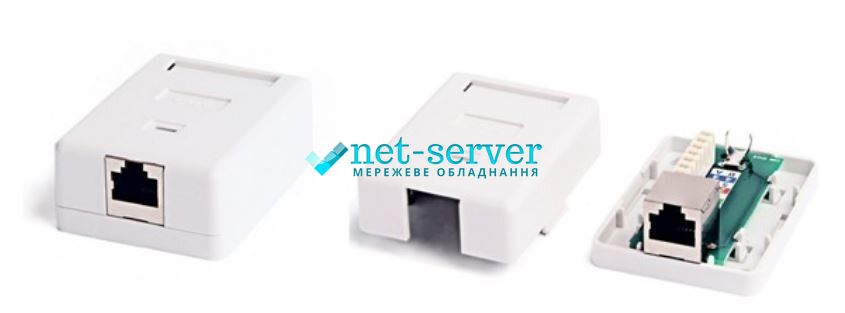 Сетевая розетка наружная 1хRJ45, cat.5e, FTP, Hypernet MB-STP1