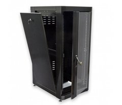 Floor-standing server cabinet 19", 18U, 610x675mm (W*D), knockdown, black, UA-MGSE1866MB
