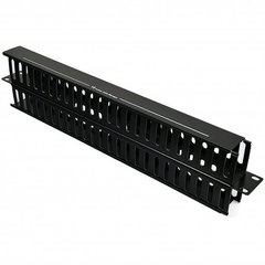 Cable organizer 19", 1U, double-sided with cover, EPNew PLMN-D060