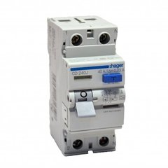 Residual current device 2x40 A, 30 mA, A, 2m, Hager CD240J
