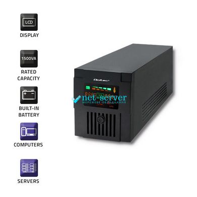 Uninterruptible power supplies (UPS) with modified sine wave UPS, Monolith, 800VA, 480W, LCD, USB Qoltec 53952