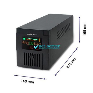 Uninterruptible power supplies (UPS) with modified sine wave UPS, Monolith, 800VA, 480W, LCD, USB Qoltec 53952