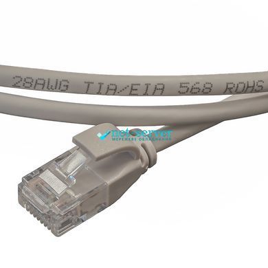 Фото Патч-корд 0,5м, UTP, cat.6A, RJ45, мідь, 28AWG сірий, Electronical PC0027-C6A-050-8L &ndash; купити з доставкою по Україні в інтернет-магазині Net-server