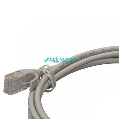 Фото Патч-корд 0,5м, UTP, cat.6A, RJ45, мідь, 28AWG сірий, Electronical PC0027-C6A-050-8L &ndash; купити з доставкою по Україні в інтернет-магазині Net-server