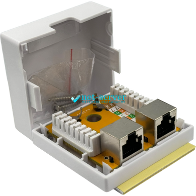 Мережева розетка зовнішня 2хRJ45, cat.5e, FTP