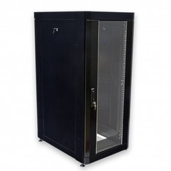 Floor-standing server cabinet 19", 18U, 610x865mm (W*D), knockdown, black, UA-MGSE1868MB