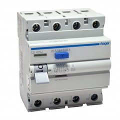 Пристрій захисного відключення 2x45 A, 30 mA, A, 2м, Hager CD425J