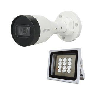 Фото Комплект: IP-видеокамера 4 Мп Dahua DH-IPC-HFW1431S1P-S4 (2.8 мм) + ИК-прожектор Lightwell LW9-100IR45-220 для видеонаблюдения &ndash; купить с доставкой по Украине в интернет-магазине Net-server
