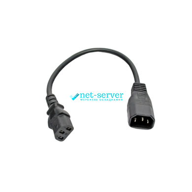Power cord C13-C14, 0.3m, 0.75mm2, Kingda PC6063-0.3m