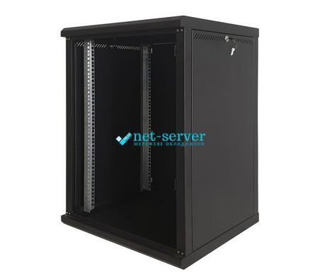 Photo of Wall cabinet 19", 12U, W600xD600xH637, collapsible, economy, glass, black ES-E1260B &ndash; buy online with delivery across Ukraine at Net-server