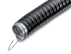 Metal hose Ø 22mm insulated black with 25m broach,