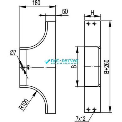 Photo of Horizontal branch DKC DL 200x80 mm, Sendzimir hot-dip galvanized &ndash; buy online with delivery across Ukraine at Net-server