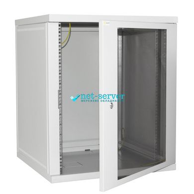 Server cabinet 15U 600x450 collapsible, glass, gray