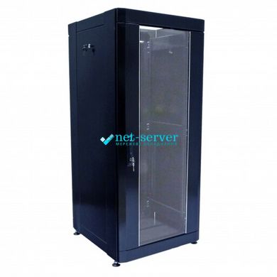 Floor-standing server cabinet 19", 24U, 610x675mm (W*D), knockdown, black, UA-MGSE2466MB