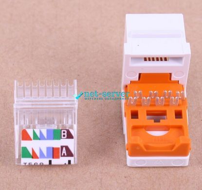Фото Модуль RJ45, Keystone, UTP, cat.5e, NetKey, білий, Panduit NK5E88MAWY &ndash; купити з доставкою по Україні в інтернет-магазині Net-server