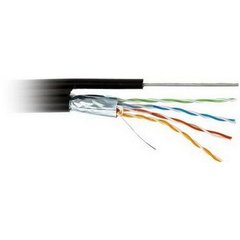 Outdoor twisted pair with messenger, F/UTP, cat.5e, cross-section 0.5 mm, bimetallic, 305 meters KLM FTP4-C5E-SOLID-SW-OUTDOOR CCA