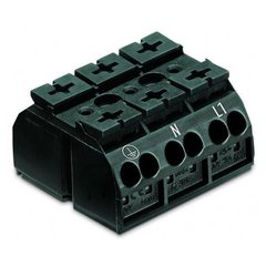 4-wire housing terminal block with mounting, 2; 3-contact, 4 mm2, black WAGO 862-1503