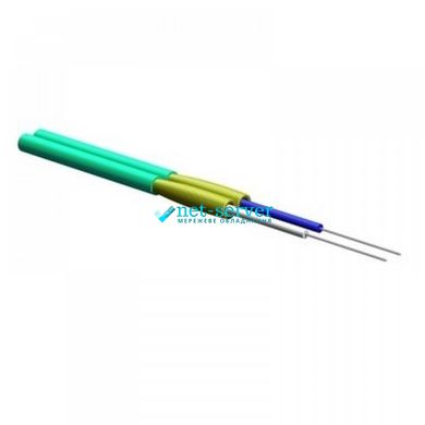 Fiber optic cable, patch cord, J-V(ZN)H 2F G50 OM3, ClearCurve, ZipCord TB3, LSZH/FRNC, turquoise, 2.8 mm, Corning™ 002T5Z-32188E2G