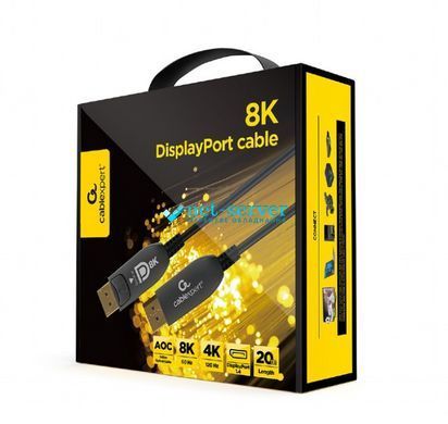 Фото Кабель оптичний (AOC) DisplayPort 1.4, 8K@60Гц / 4K@120Гц, позолочені роз'єми, 20 м &ndash; AOC Premium Series &ndash; купити з доставкою по Україні в інтернет-магазині Net-server