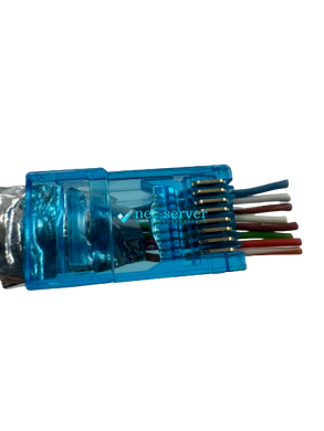 Конектори мережеві прохідного типу RJ45, 8p8c, UTP, cat.6 сині