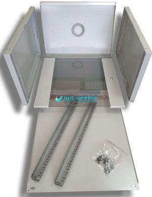 Шкаф настенный 15U, 19, 600x500 (Ш*Г), разборной, серый, Hypernet WMNC-500-15U-FLAT