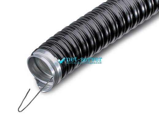 Metal hose Ø 32mm insulated black with 25m broach