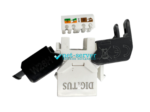 Фото Модуль Professional Keystone RJ-45, UTP, сat.5e, вузький, неекранований, 180&deg; безінструментального чорний DN-93502 &ndash; купити з доставкою по Україні в інтернет-магазині Net-server