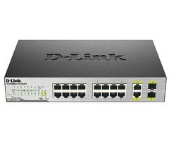 Switch D-Link DES-1018MP 16xFE PoE, 2xSFP/1GE/Combo, 246W