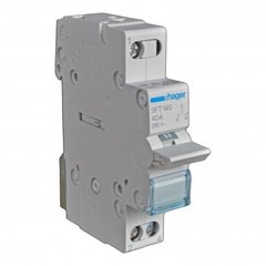 Single-pole 40A/230V (I-O-II) switch with center position Hager SFT140