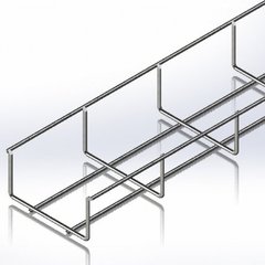 Wire mesh tray 100x50x2500, wire Ø4 mm, white zinc CMS-WBB4-10050Z