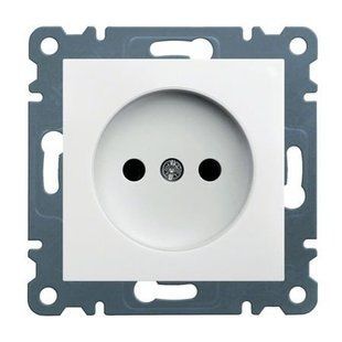 Photo of Socket without grounding contact Lumina, white, 16A/230V Hager WL1010 &ndash; buy online with delivery across Ukraine at Net-server
