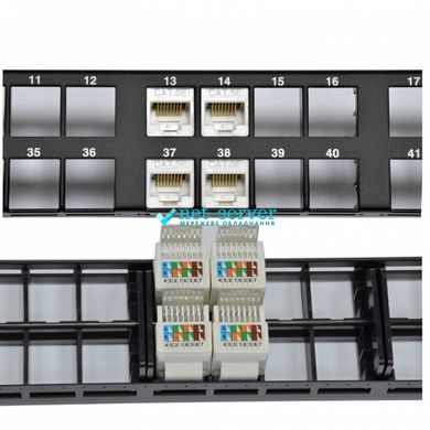 Modular patch panel 19", 48 ports, 1U, Keystone, Panduit NetKey NKPP48HDY