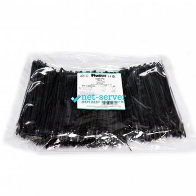Atmosphere-resistant tie 203 x 3.6 mm, 1000 pcs, black, Panduit PLT2I-M0