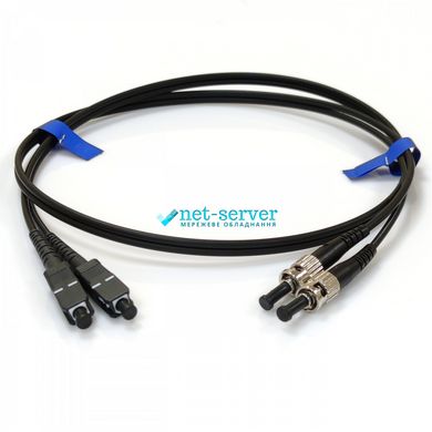 Optical patch cord ST/UPC-SC/UPC, OM3, 5m, black Duplex UPC-5SCFC(MM)D(ON)BK