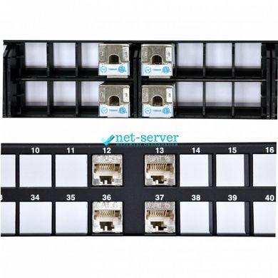 Modular patch panel 19", 48 ports, 1U, Keystone, Panduit NetKey NKPP48HDY