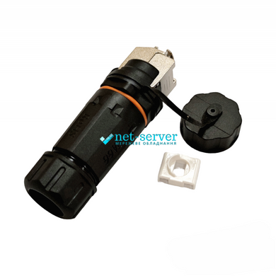 Sealed waterproof connector IP68, RJ45, STP, cat. 6a, with cover LW-WPKJ-002B