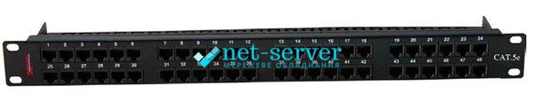 Патч-панель мережева 48 портів UTP, 1U, кат.5Е, Dual Type IDC, чорний Premium Line 175144812