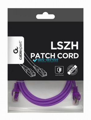 Photo of Network patch cord S/STP Cat 6a Cablexpert PP6A-LSZHCU-V-2M, 2 m, purple, RJ45-RJ45, molded, 50u &ndash; buy online with delivery across Ukraine at Net-server